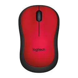 Logitech M220, симметричная, оптический, РФ Беспроводной, 1000 Точек на дюйм, черный, красный