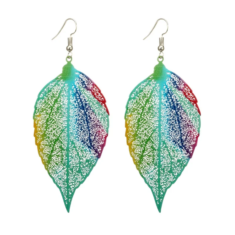 

2019 Fashion Bohemian Long Earrings Unique Natural Real Leaf Big Earrings For Women Jewelry Gift oorbellen pendientes mujer mod