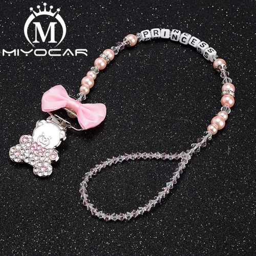 MIYOCAR-맞춤형 맞춤형 더미 클립 젖꼭지 홀더 젖꼭지 세트, 공주 스타일 블링 블링 세트 독특한 선물 SP001 4