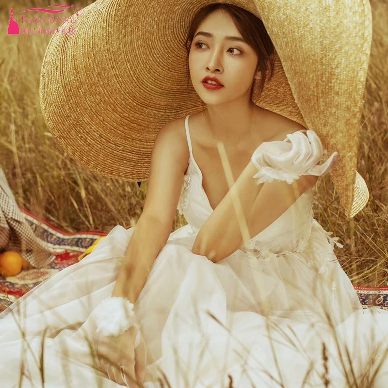 

Summer Elegance Female Hats Wide Brimmed Bridal Wedding Photograph Accessories Sombrero Verano Korea Wedding Hats Large ZH050