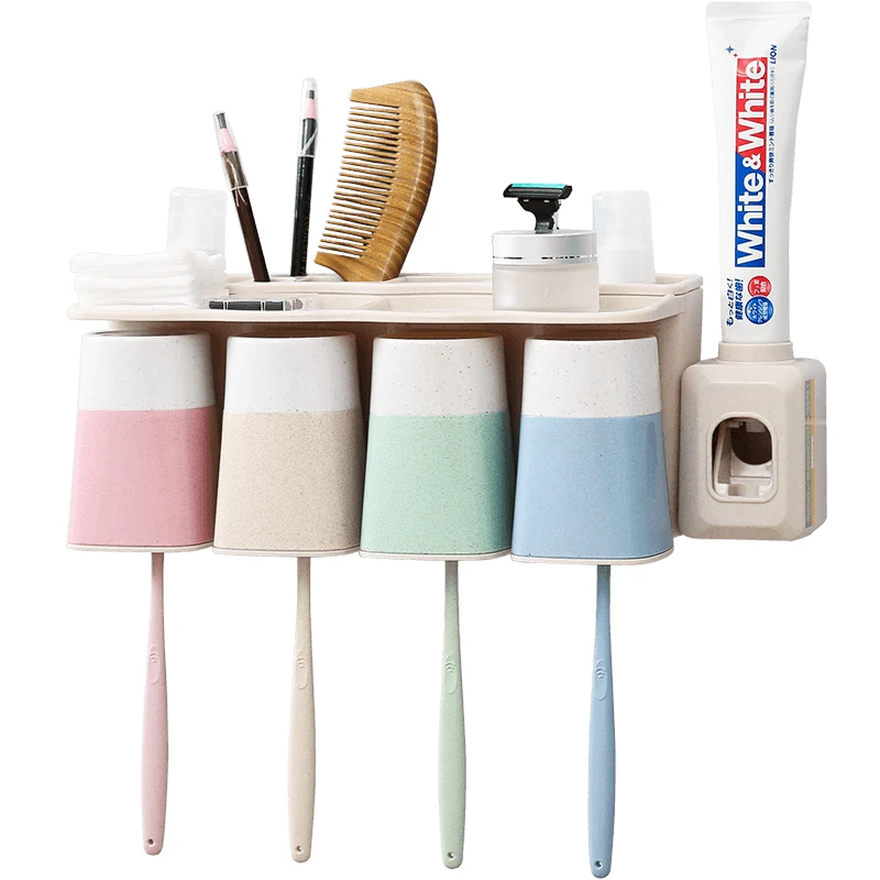 Rinse Cups Toothbrush Holder Toothbrush Wall Mount Stand Bathroom