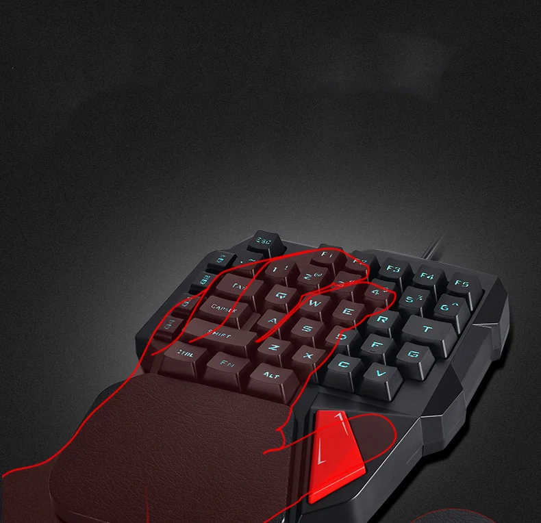 USB Проводная игровая клавиатура Механическая с одной рукой для плеера левая RGB