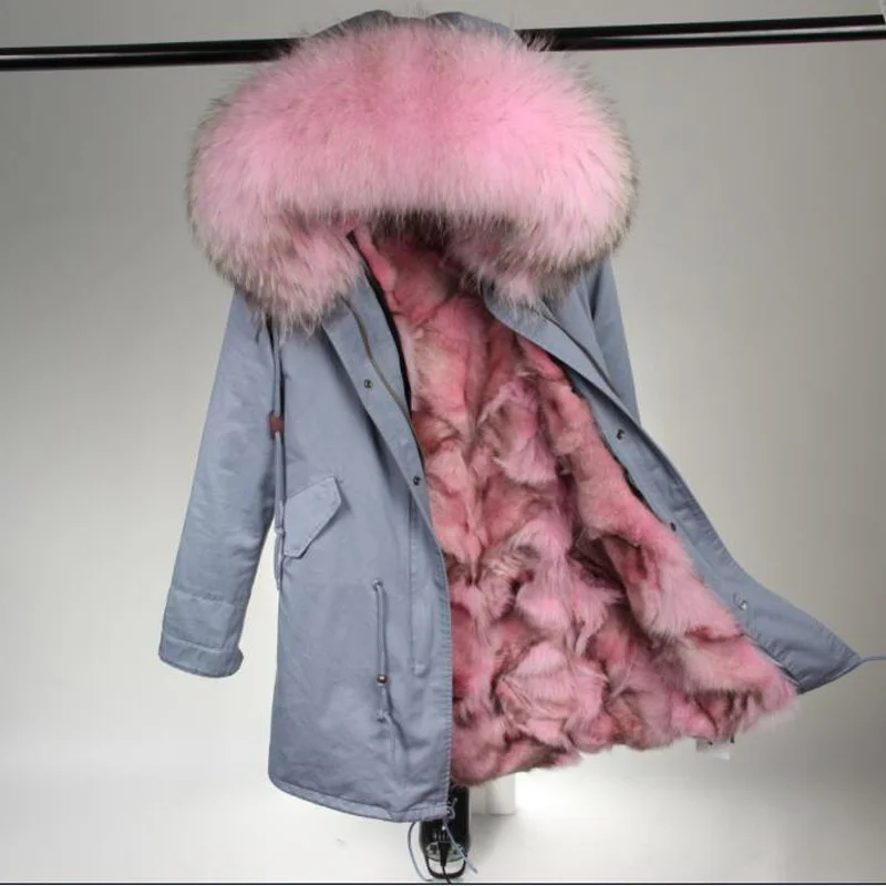 Новая модная женская уличная куртка Парка воротник из натурального меха енота Подклад из натурального теплого меха лисы бестселлер скидка - Цвет: color 28