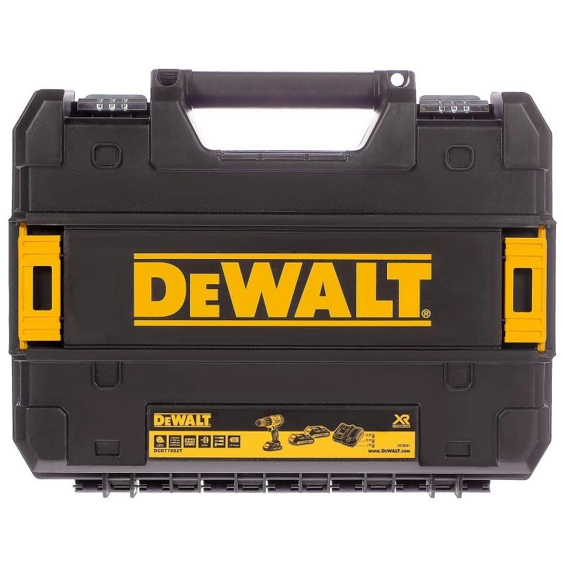 Дрель-шуруповерт аккумуляторная DeWalt DCD778S2T (2 Li-Ion батареи напряжение 18В, 2 скорости, крутящий момент до 24 Нм, 15-ти позиционный регулятор крутящего момента, светодиодная подсветка, реверс, кейс)