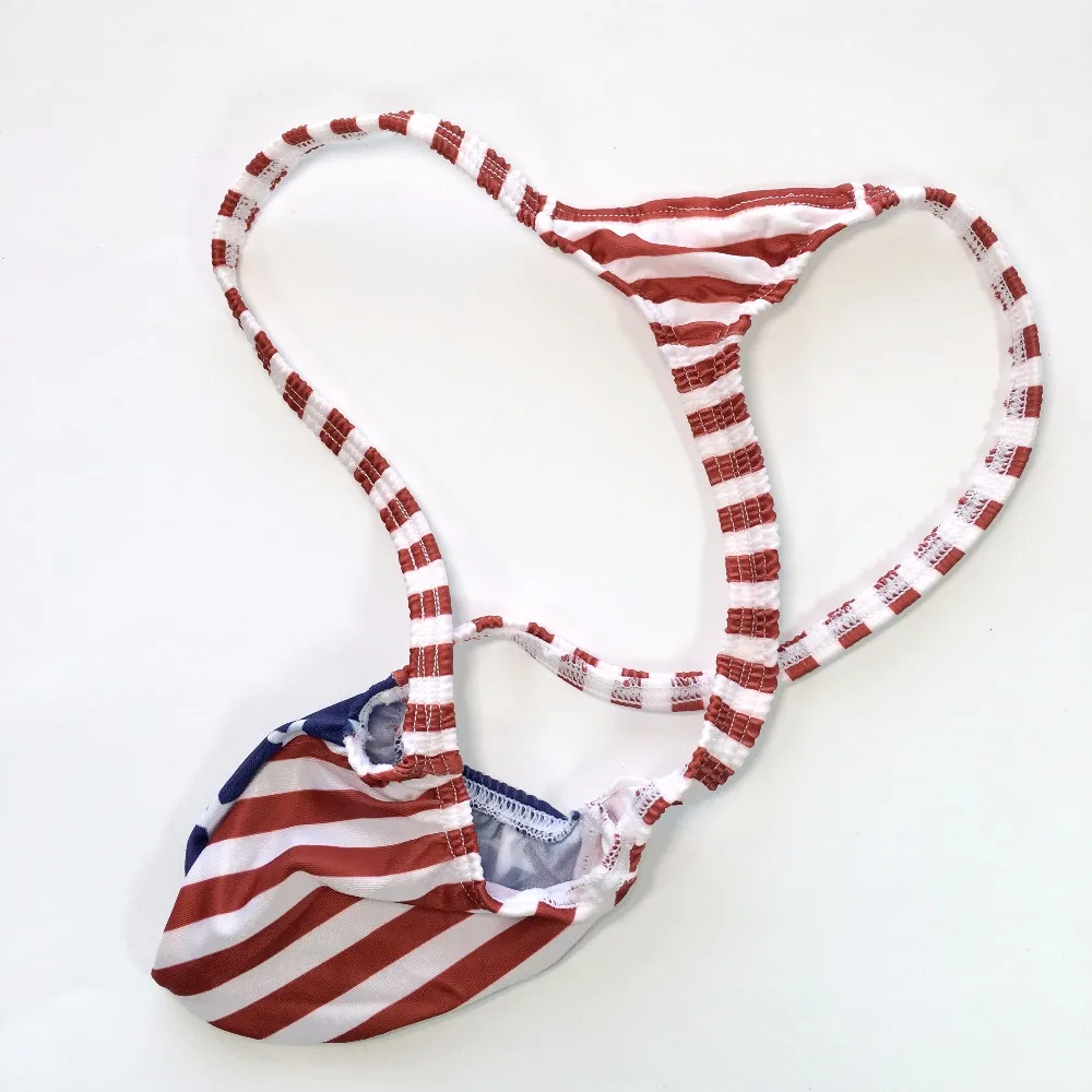 G4034 Флаг США полосы звезды мужское сексуальное женское нижнее белье с Т образной