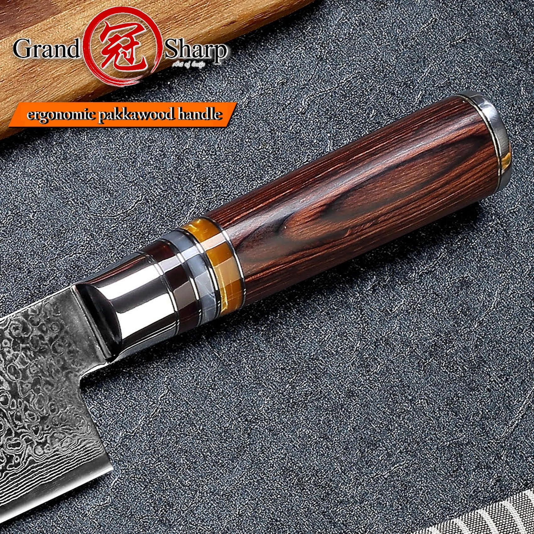  2 Pcs Damascus Knife Set Chef Utility Kitchen Knife Japanese Damascus High Carbon Stainless Steel v - 32853575404
