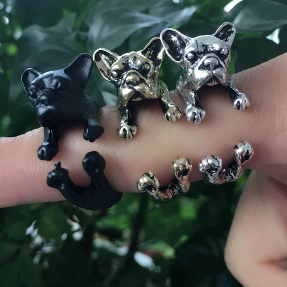 

1 Pcs Vintage Pet Dog jewerly Gun Black / Antique Silver / Antique Bronze Opening Dog Ring