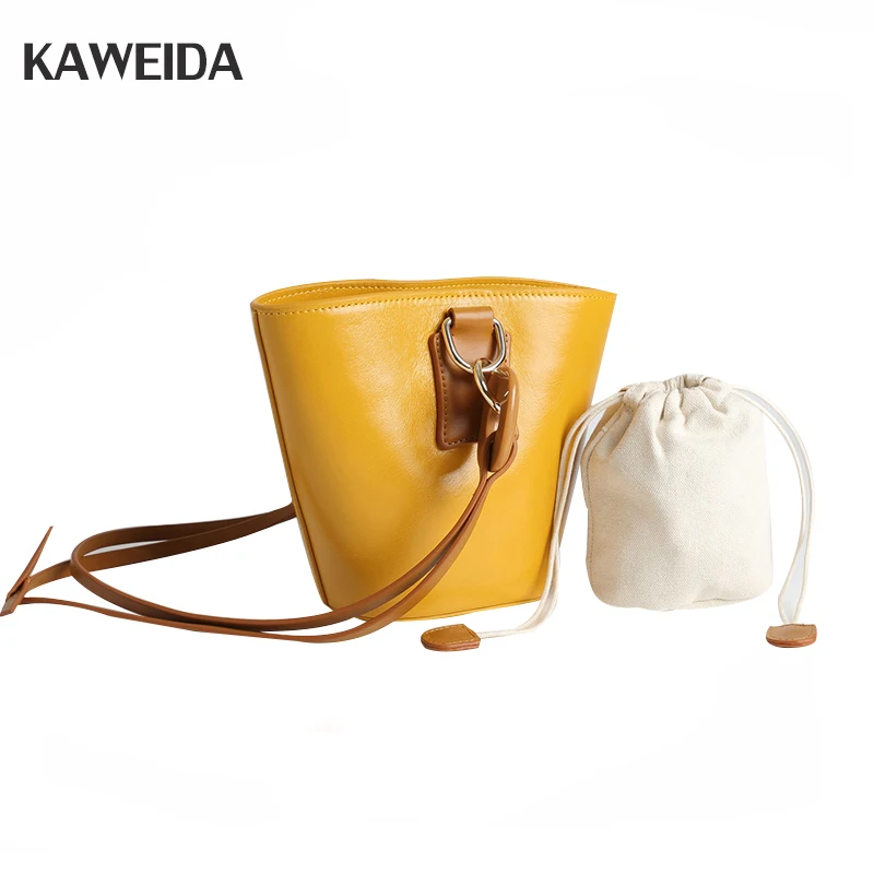 

2018 Summer New Mini Bucket Handbag Pu Leather Tote Women Fashion Open Pocket Metal Ring Crossbody Bag Metal Handbag Handles