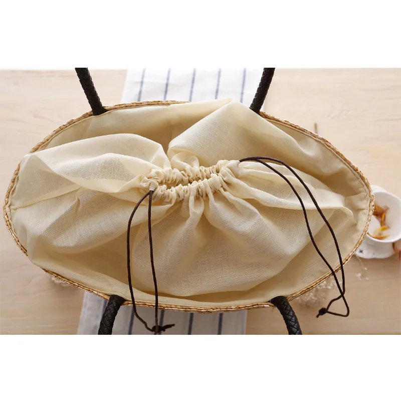 Women Handbag Travel Summer Beach Female Straw Bags Lady Vintage Large Shoulder Bag Flower Casual Weave Bag Shopping Tote SS3070 (5)