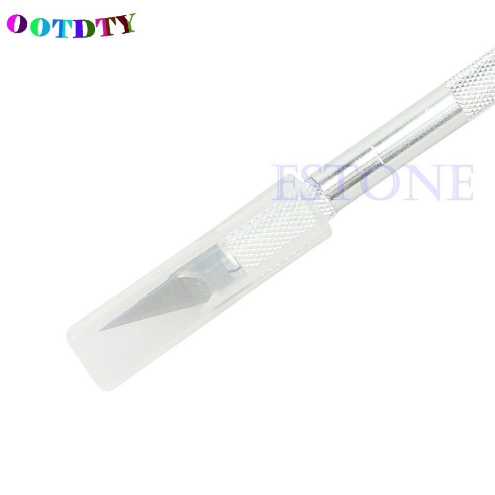 

OOTDTY Useful Metal Handle Craft Knife + 5 Blades Scalpel Cutter Engraving Tools