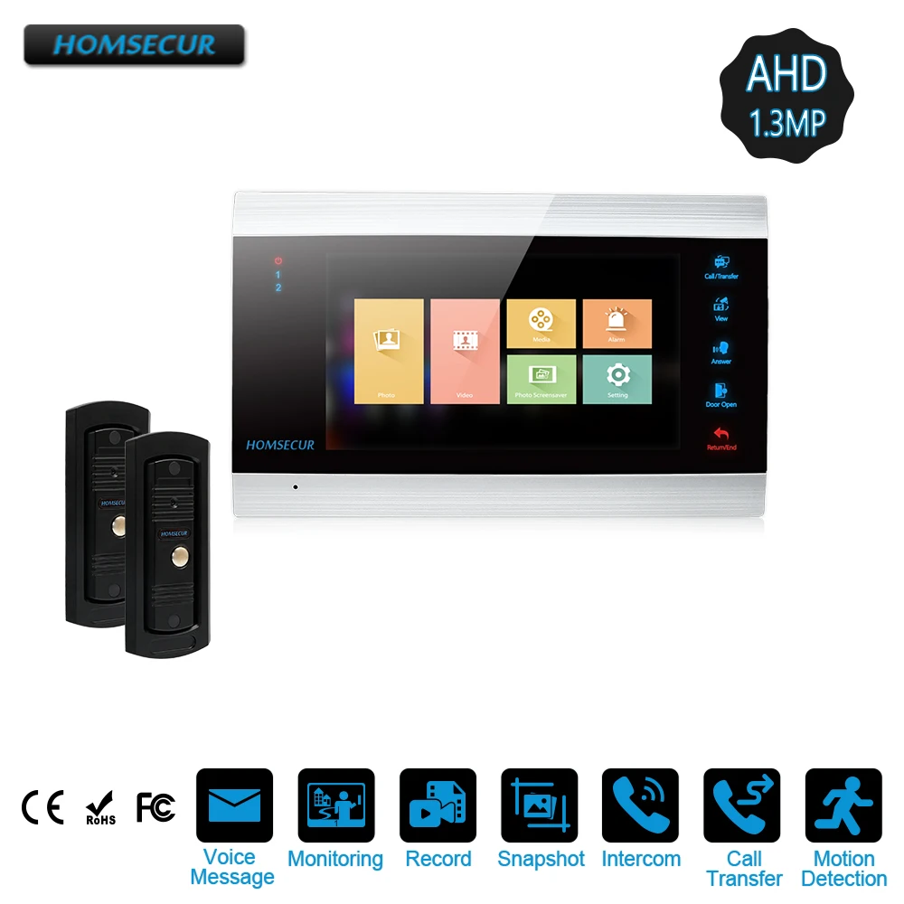 HOMSECUR 960P AHD1.3MP Video Door Entry Phone Call System with Outdoor Monitoring, Recording & Snapshot (BC011HD-B+BM705HD-B) HOMSECUR 960P AHD1.3MP Video Door Entry Phone Call System with Outdoor Monitoring, Recording & Snapshot (BC011HD-B+BM705HD-B)