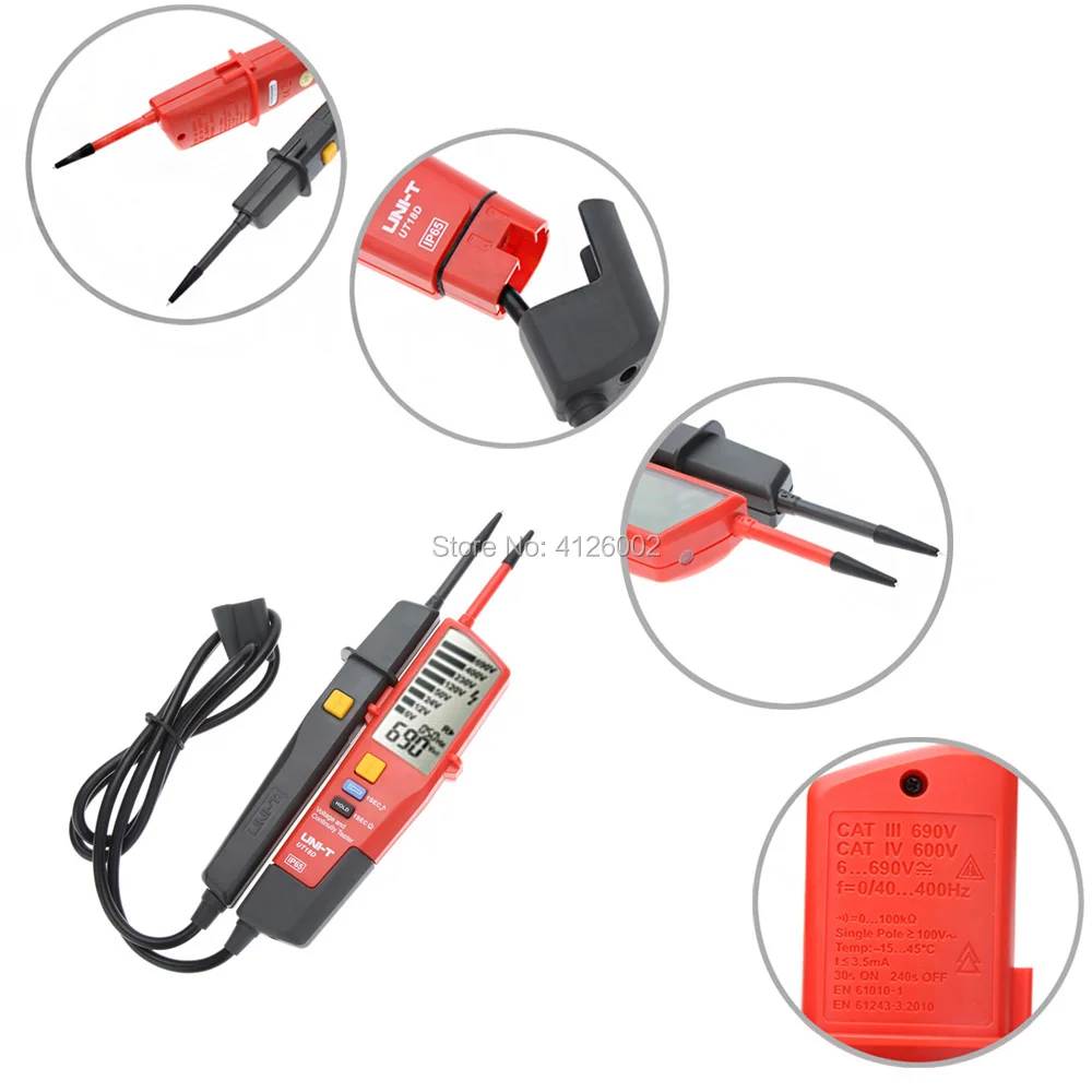 Goede UNI T UT18A UT18B UT18C UT18D Spanning en Continuïteit Testers; waterdichte potlood, RCD Test Polariteit Detectie