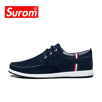 

SUROM Sneakers Leisure Skateboarding Shoes For Men's 2018 Summer Lace Up Breathable Light Weight Comfortable jogging Men shoes