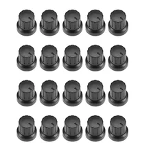 UXCELL 20Pcs 6mm Insert Shaft 15.3x15.5mm Plastic Potentiometer Rotary Knob Pots Black For Connect The Rotary Potentiometer conductive plastic potentiometer bi 6187 110a r1k axis 6mm