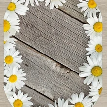 Остальное серое дерево белый желтый цветы ромашки 3d принтом Нескользящие из микрофибры Гостиная современные Овальный моющийся коврик ковер