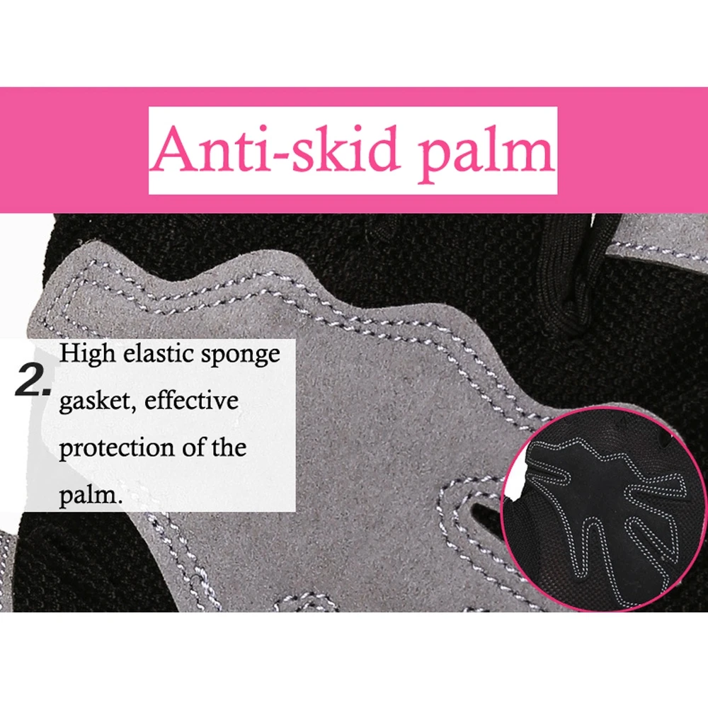 Anti-skid Half Finger Gym Gloves Sports Body Building Training Wrist Gloves Men & Women Dumbbell Fitness Exercise Weightlifting