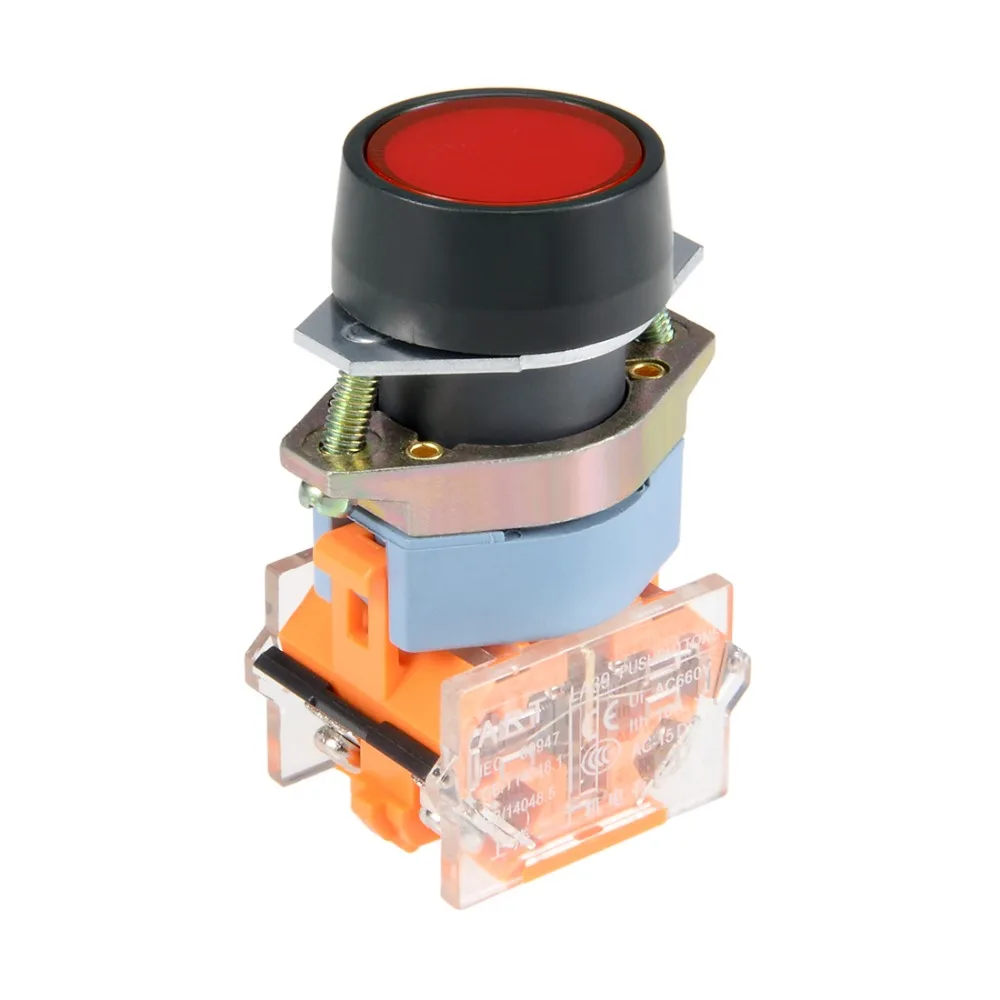 

UXCELL 22mm Switches Momentary Push Button Switch Red Round Flat Button DPST 1NO 1NC Switch Accessories Supplies High Quality