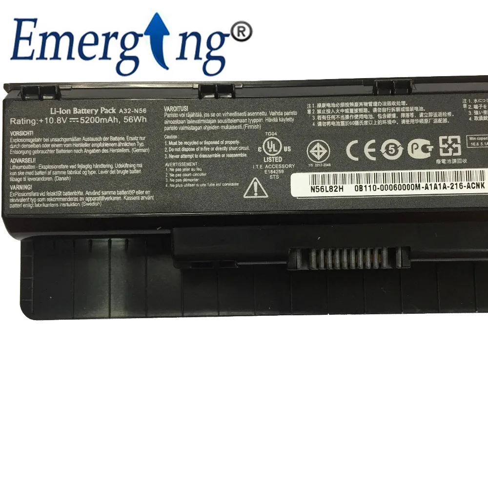  10.8V 56WH Original New Laptop Battery for ASUS N46 N56 N76 Calibrate A32-N56 N46V N56VZ N76VM N56D