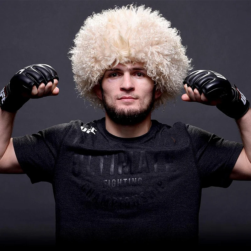 Khabib Nurmagomedov Hat Papakha Caucasus Real Sheep Lamb Fur Hat MMA UFC Fighter