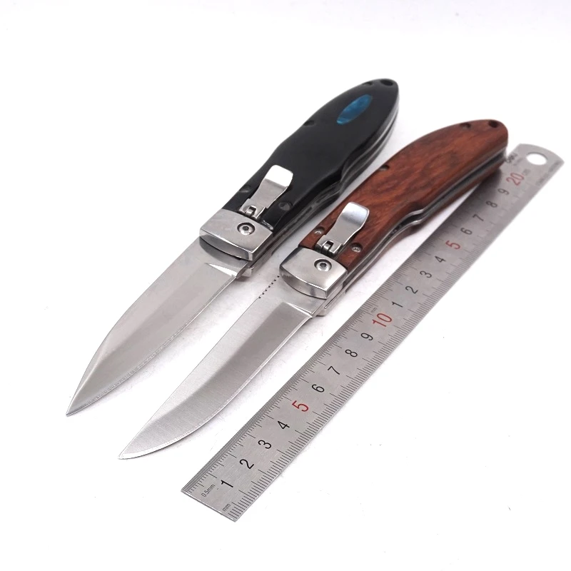 

Folding Knife Pocket Tactical Survival Knife EDC 440C Wood Handle Combat Outdoor Camping Hunting Knives Multi tools