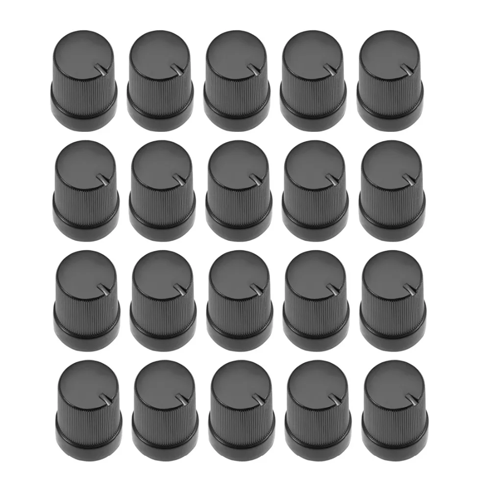 UXCELL 20Pcs 6mm Insert Shaft 10x14mm Plastic Potentiometer Rotary Knob