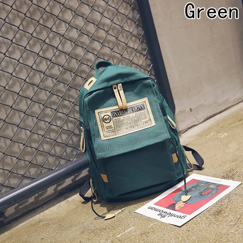 

2018 New Backpack Female Middle School Students Bag Canvas Backbag Simple Personality