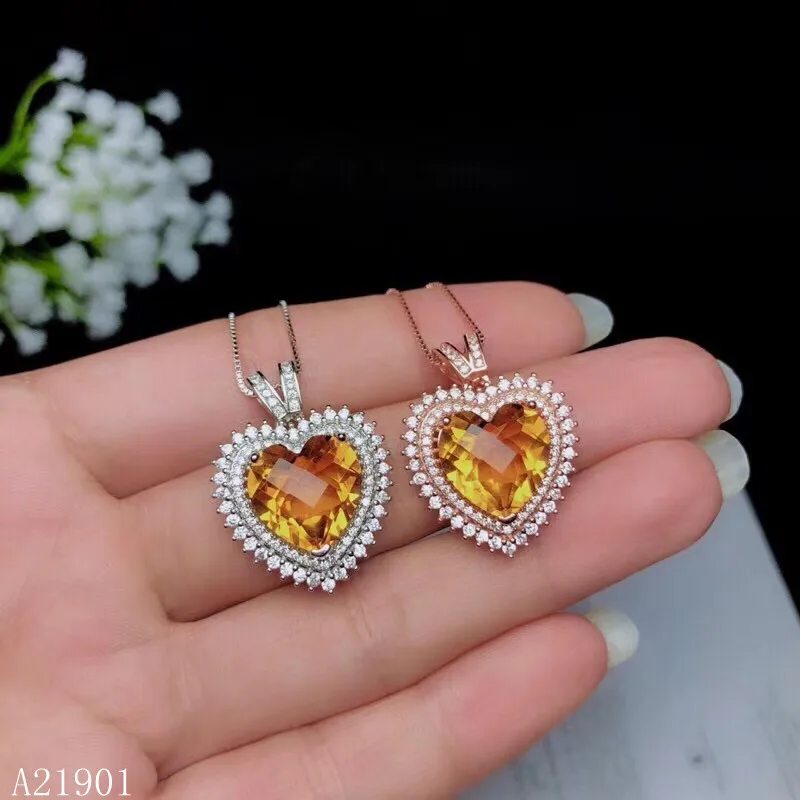 

KJJEAXCMY boutique jewelry 925 sterling silver inlaid Topaz Pendant Necklace for women