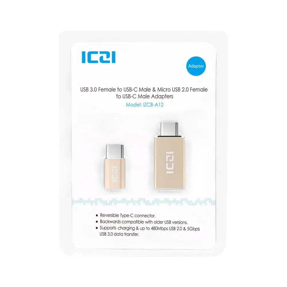 ICZI OTG type C к Micro USB адаптер+ type C к USB 3,0 конвертер Thunderbolt 3 для Macbook Pro samsung S10 One plus Xiaomi