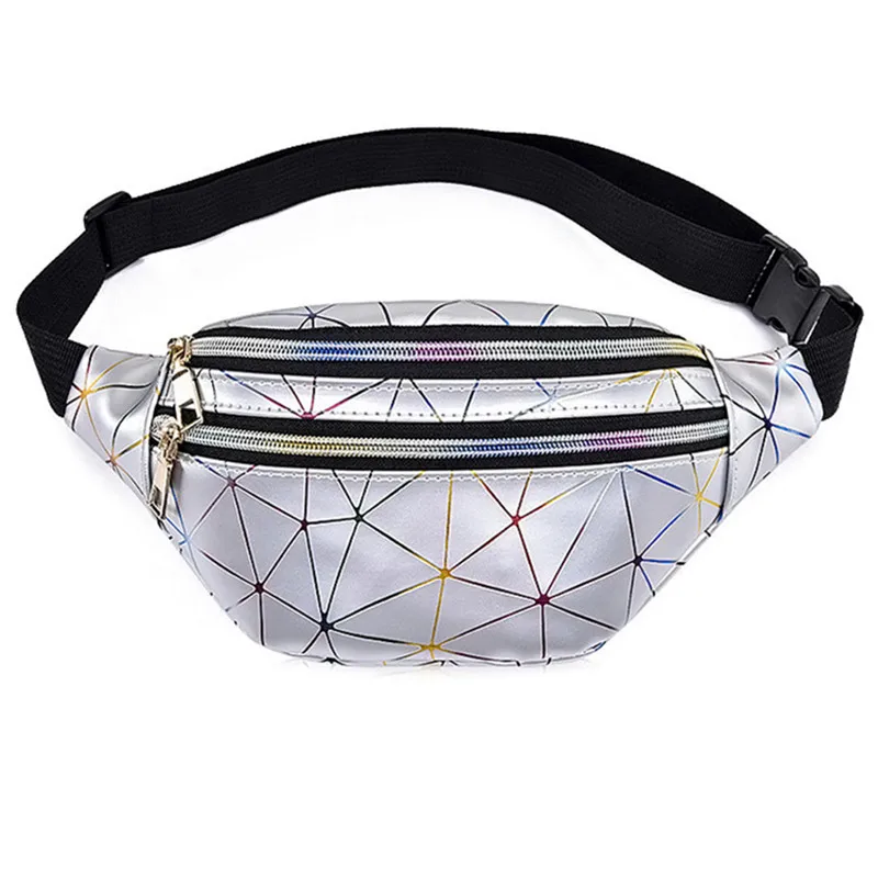 

2019 New Women Laser Waist Bag High-grade PU leather fanny pack Fashion sports Mobile Phone bags Fanny Pack for Gym Bags