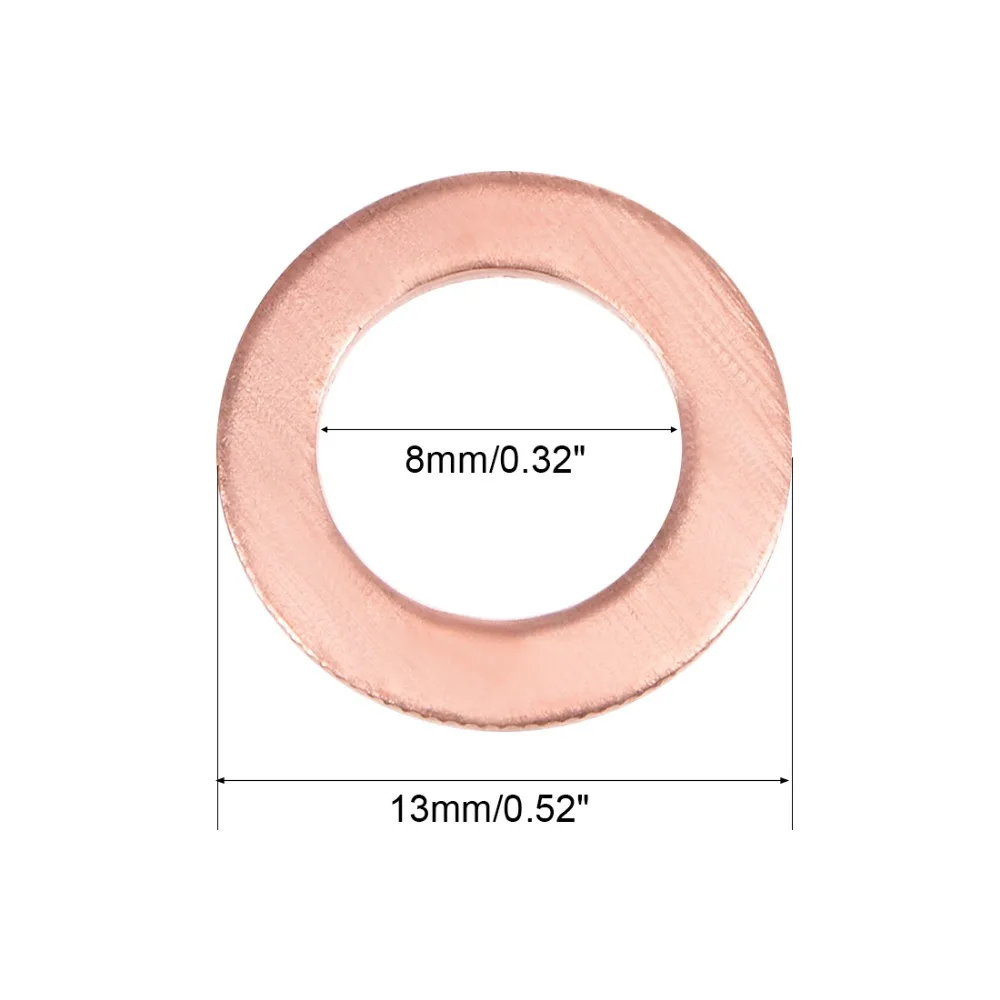 UXCELL 30 шт. шайбы 8x13x1/10,3x14x1/12,3x16x1,5 мм плоская медная шайба для болт Идеальная замена для поврежденных шайба
