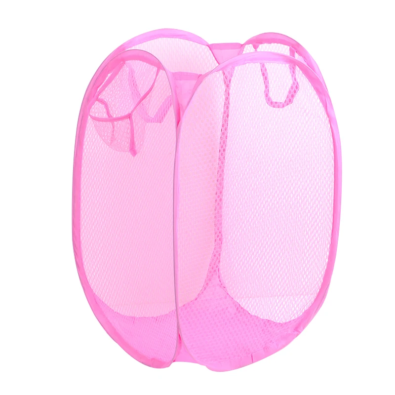 

Clothes Storage Basket Large Foldable Color Net Hamper Creative Home 29cmx29cmx47cm-1