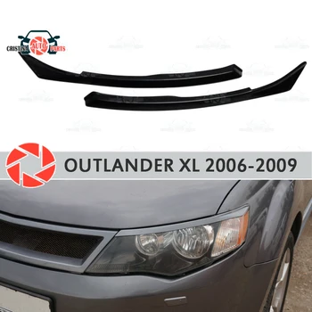 

Eyebrows for Mitsubishi Outlander XL 2006-2009 for headlights cilia eyelash plastic ABS moldings decoration trim car styling