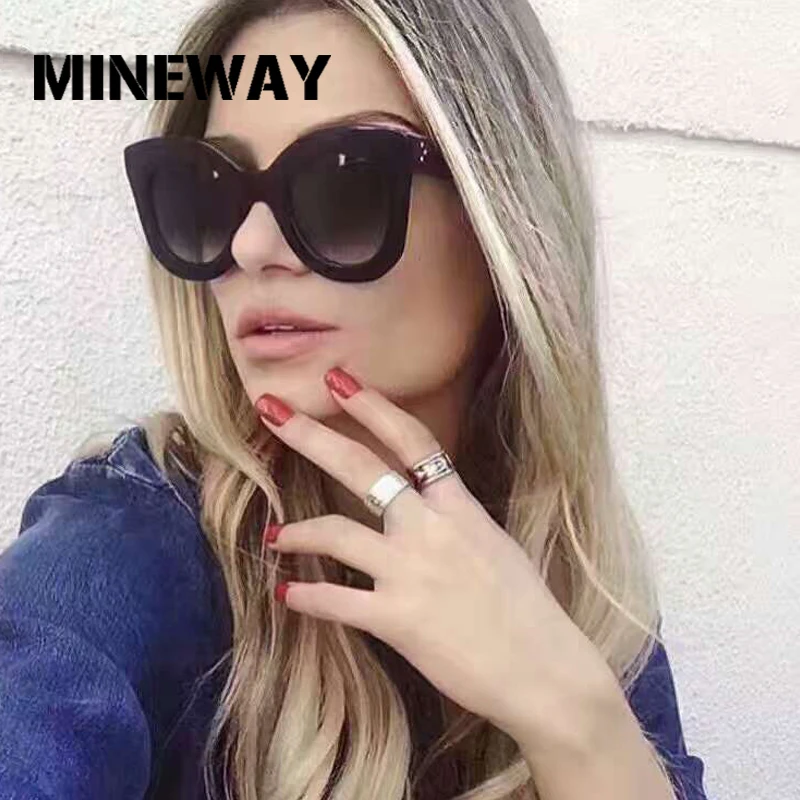 Женские винтажные солнцезащитные очки MINEWAY круглые в пластиковой оправе унисекс