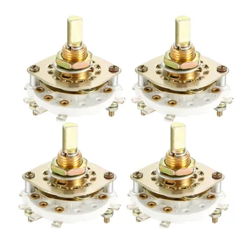 

UXCELL 4Pcs 2 Pole Switches 3/5 Position Select table Single Deck Band Channel Rotary Switch Selector for Electronic Devices