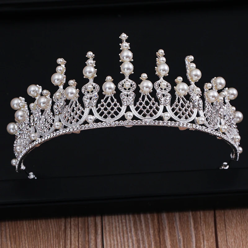 New Jóias acessórios do cabelo do casamento de Cristal Headband Hairbands Simulado Pérola nupcial cabelo videira Coroa Headpiece Noiva Tiara (3)