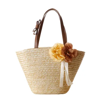 

Women Straw Bags INS Popular Female Handbag Summer Beach Bag Lady Large Knitted Shoulder Bag Fashion Shopping Tote Bolsa SS3112