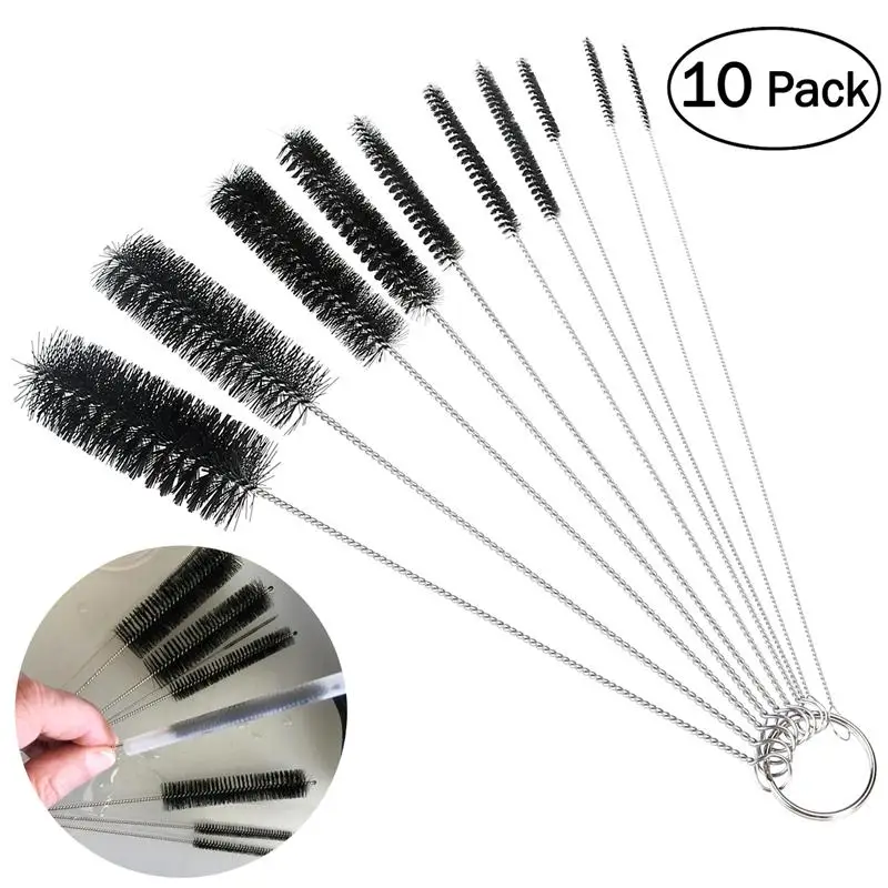10pcs Nylon Tube Cleaning Brushes Straw Set Multi functional Brushes