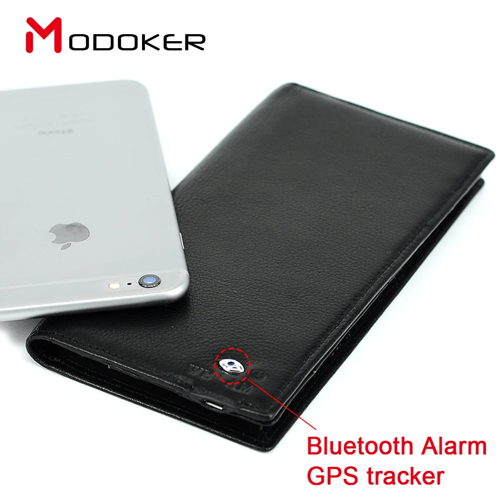 Modoker Bluetooth Смарт кошелек для мужчин из натуральной кожи анти потерянный