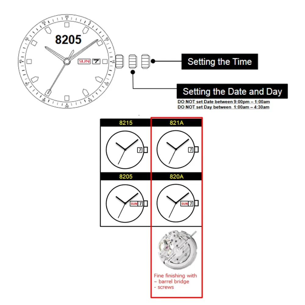 come4buy.com Automatic Movement Original MIYOTA 8205 EN/ Spanish