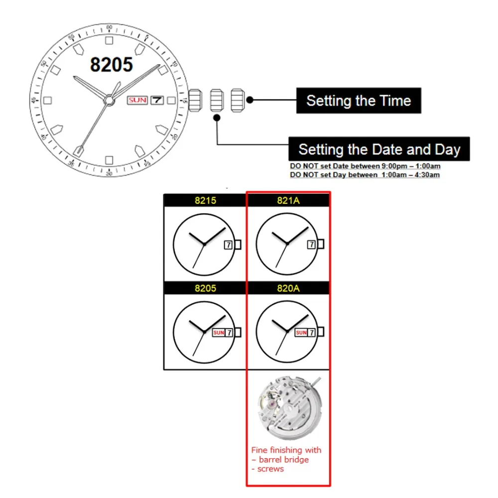 Комплект из 2 предметов. Автоматическая и ручная обмотка Дата движения испанский широкий день Miyota 8205