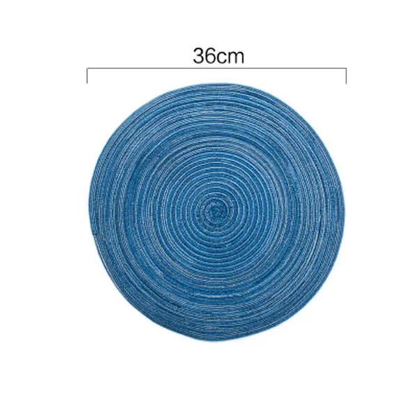 Круглый тканевый коврик для обеденного стола, столовый коврик, коврик для стола, Водонепроницаемый моющийся коврик, подстилка для посуды, синий коврик, 1 шт
