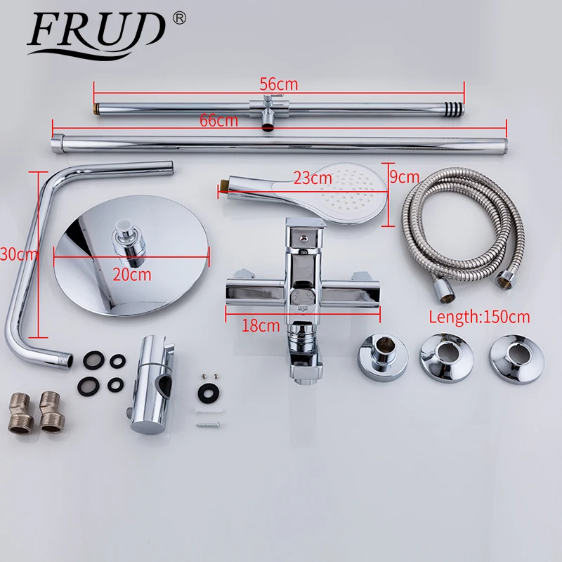 FRUD высокое качество «дождевой» смеситель для душа в ванную набор с одной ручкой смесители для ванной настенный кран для ванной душа torneira R24131