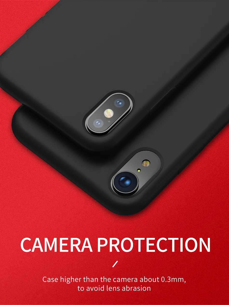 HOCO Liquid Silicone Ultra Slim Back Case Cover For iPhone X XS Max XR