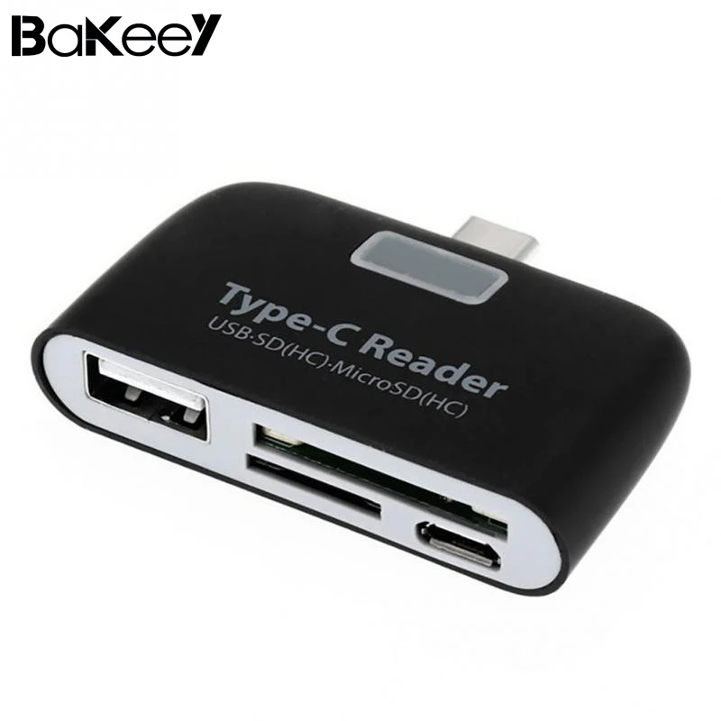 

Bakeey 4 in 1 Type-c USB 3.1 Phone Adapters high quality USB 2.0 Memory Card U Flash Disk TF OTG Card Reader for Mobile Phone