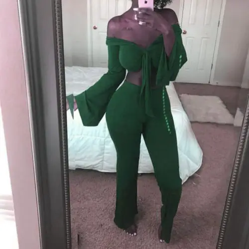 Women-Ladies-2-Piece-Crop-Top-Jumpsuit-Long-Sleeve-Cut-Out-Playsuit-Tracksuit