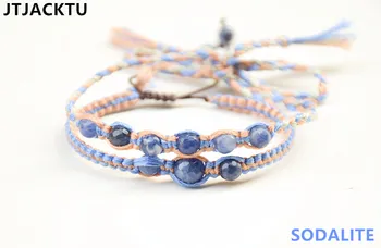 

sodalite beads cotton cord bracelet for woman 4 color to choose