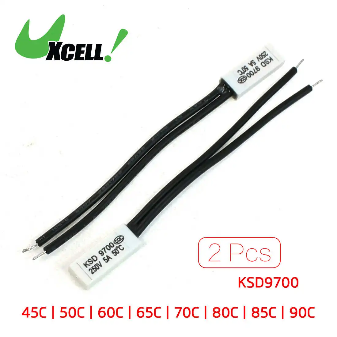Uxcell 2 Pcs Ksd9700 Nc Thermostat Temperature Switch Bimetal Disc 100c 110c 125c 45c 50c 60c