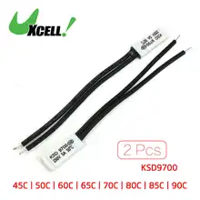Uxcell 2 Pcs Ksd9700 Nc Thermostat Temperature Switch Bimetal Disc 100c 110c 125c 45c 50c 60c