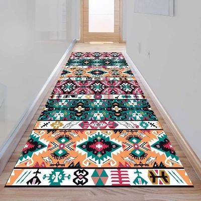 Else оранжевый зеленый красный желтый турецкий этнический 3d принт нескользящий микрофибра моющийся длинный бегущий коврик напольный коврик коврики для прихожей