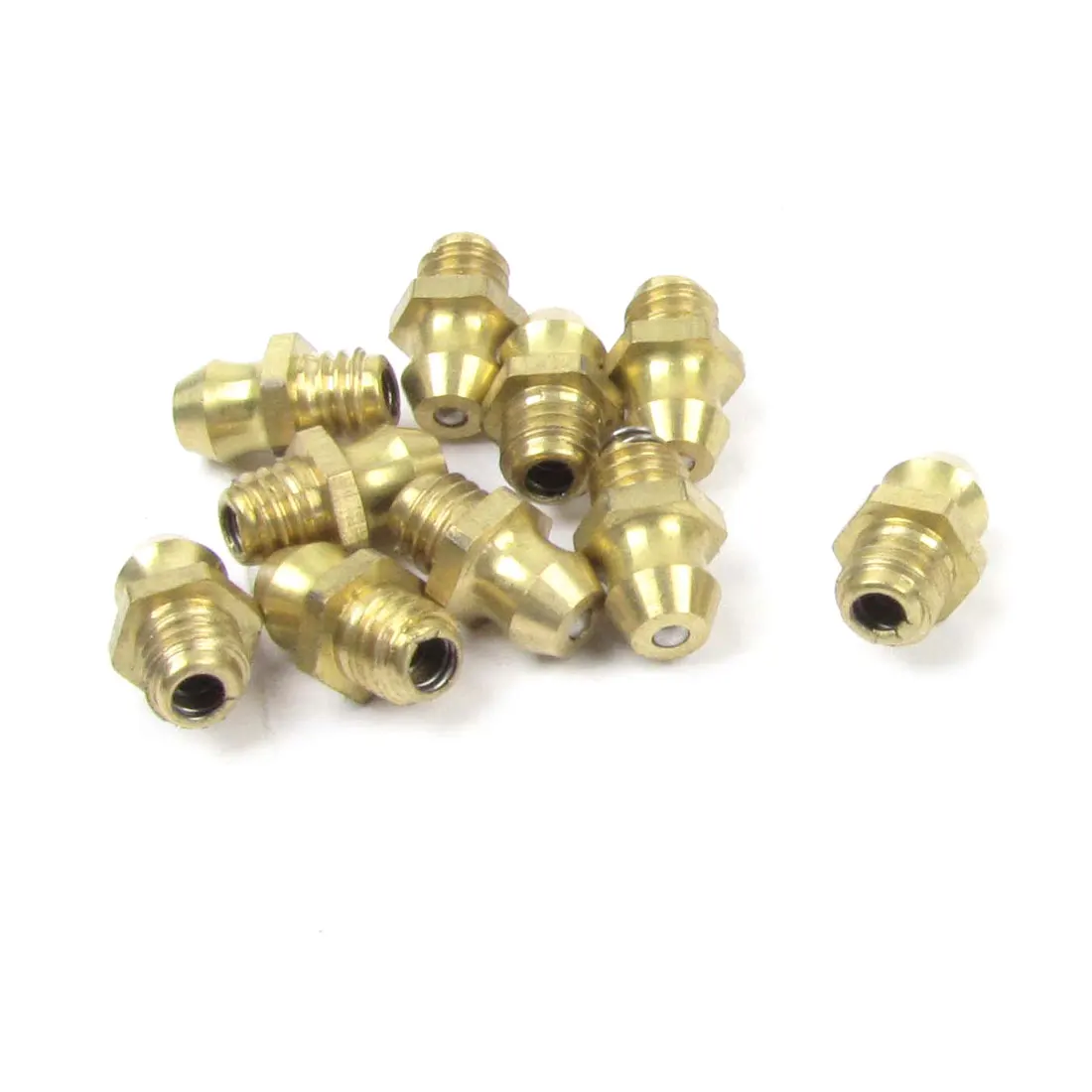 

X Autohaux 10 Pcs Metal 6Mm Threaded Straight Grease Nipple Fittings Nozzles